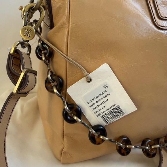 HOBO Sheila NWT Medium Crossbody Satchel with Tortoise Chain Swag - Picture 5 of 9